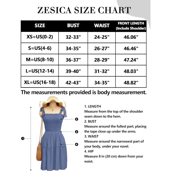 imageZESICA Womens Summer Spaghetti Strap Sleeveless Square Neck Ruffle A Line Swing Mini DressDustyblue