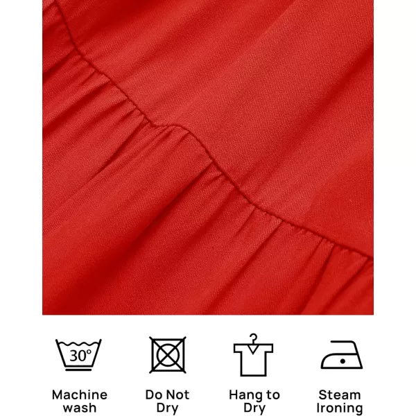 imageZESICA Womens Summer Spaghetti Strap Sleeveless Square Neck Ruffle A Line Swing Mini DressFirered