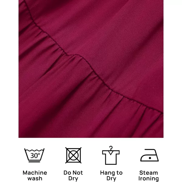imageZESICA Womens Summer Spaghetti Strap Sleeveless Square Neck Ruffle A Line Swing Mini DressFuchsia