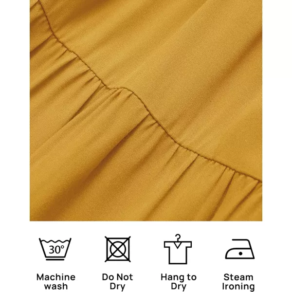 imageZESICA Womens Summer Spaghetti Strap Sleeveless Square Neck Ruffle A Line Swing Mini DressGinger