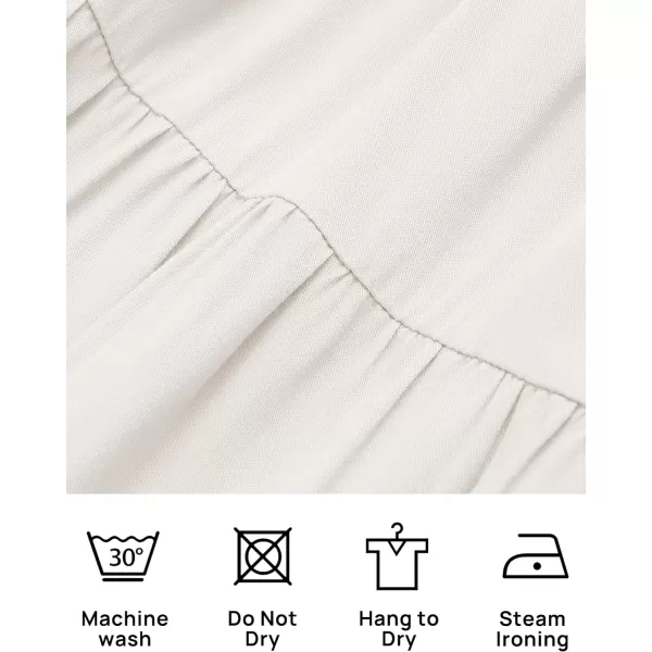 imageZESICA Womens Summer Spaghetti Strap Sleeveless Square Neck Ruffle A Line Swing Mini DressIvory