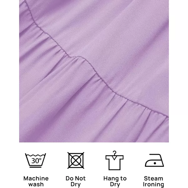 imageZESICA Womens Summer Spaghetti Strap Sleeveless Square Neck Ruffle A Line Swing Mini DressLightpurple