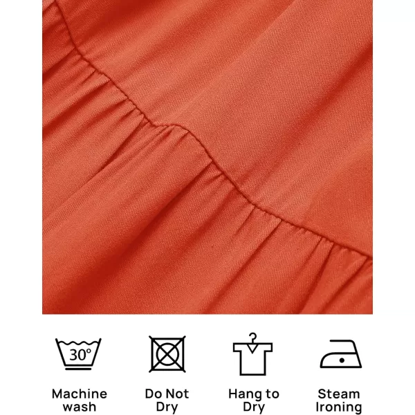 imageZESICA Womens Summer Spaghetti Strap Sleeveless Square Neck Ruffle A Line Swing Mini DressOrange