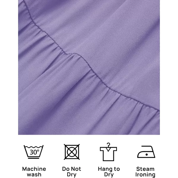 imageZESICA Womens Summer Spaghetti Strap Sleeveless Square Neck Ruffle A Line Swing Mini DressPurple
