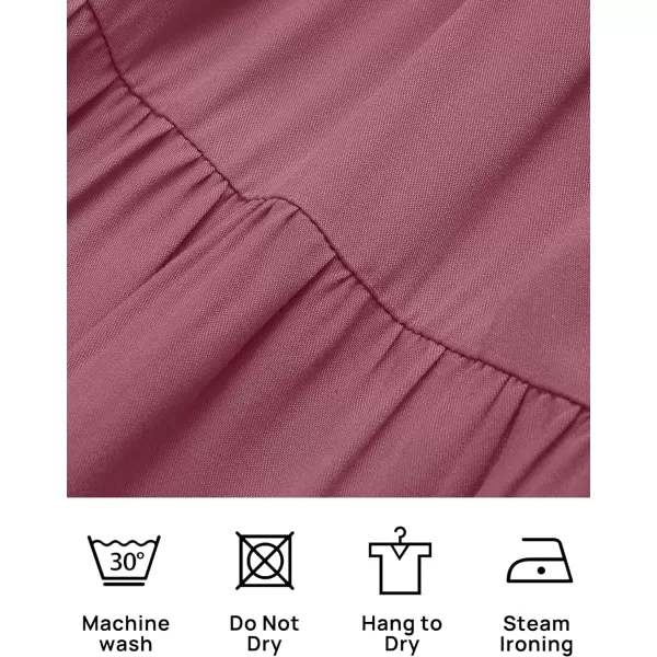 imageZESICA Womens Summer Spaghetti Strap Sleeveless Square Neck Ruffle A Line Swing Mini DressTaro
