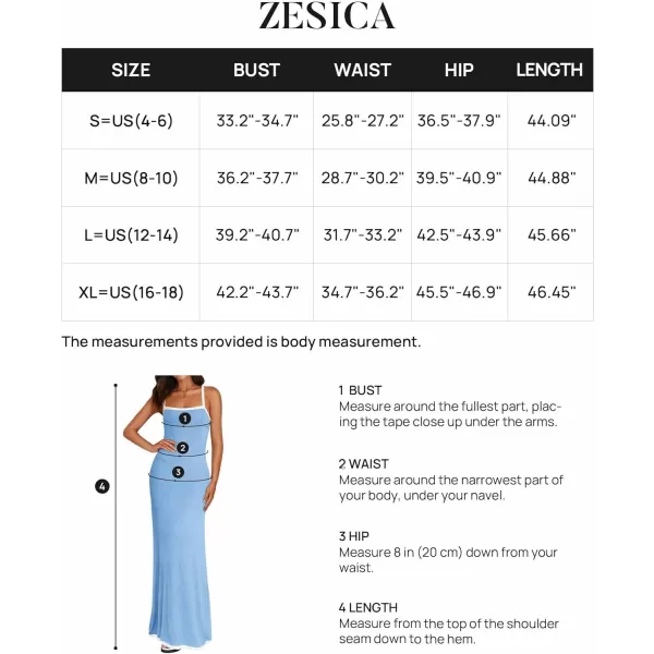 imageZESICA Womens Summer Spaghetti Straps Sleeveless Bodycon Maxi Dress 2024 Square Neck Contrast Ribbed Knit Long DressesBlue