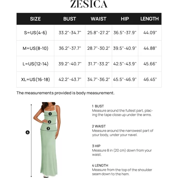 imageZESICA Womens Summer Spaghetti Straps Sleeveless Bodycon Maxi Dress 2024 Square Neck Contrast Ribbed Knit Long DressesGreen