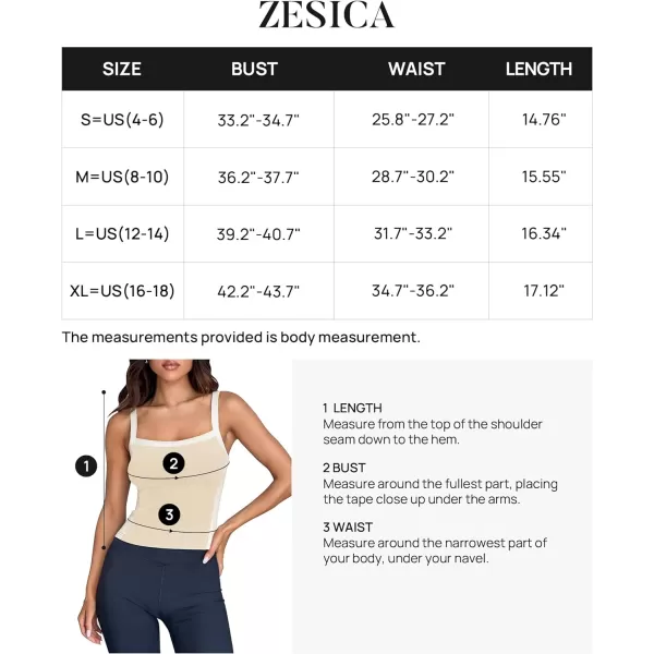 imageZESICA Womens Summer Spaghetti Straps Tank Tops Sleeveless Ribbed Knit Slim Fit Basic Camisole Tee ShirtsApricot