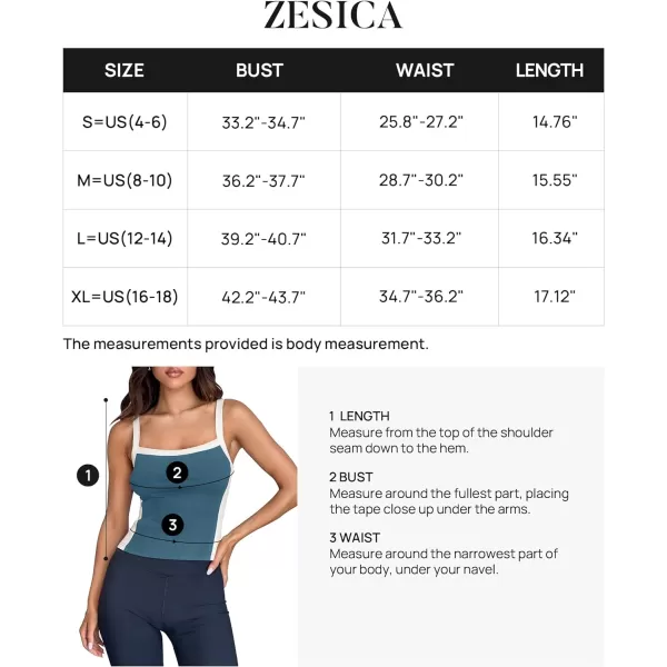 imageZESICA Womens Summer Spaghetti Straps Tank Tops Sleeveless Ribbed Knit Slim Fit Basic Camisole Tee ShirtsDustyblue