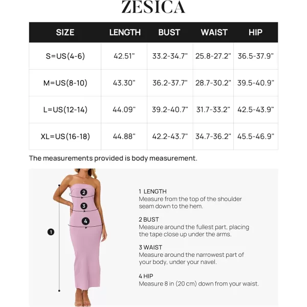 imageZESICA Womens Summer Strapless Bodycon Maxi Dress 2024 Off Shoulder Strapless Side Slit Tube Long Club Party DressesPurple