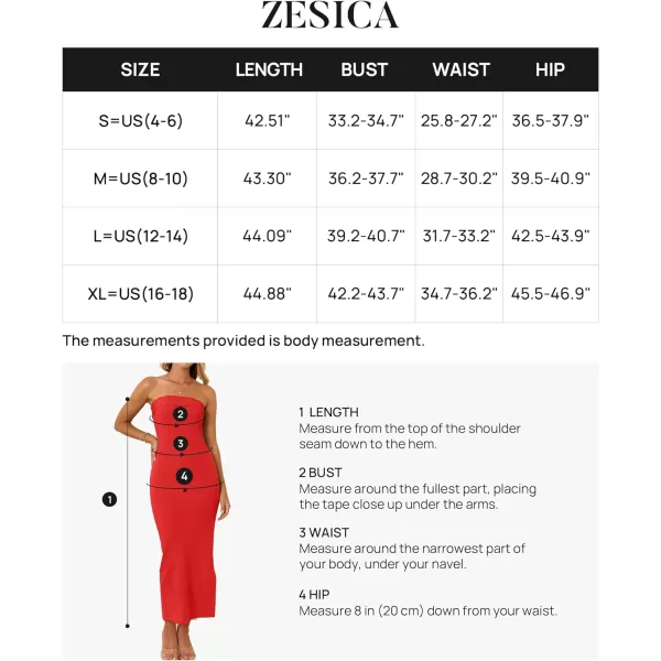 imageZESICA Womens Summer Strapless Bodycon Maxi Dress 2024 Off Shoulder Strapless Side Slit Tube Long Club Party DressesWatermelon