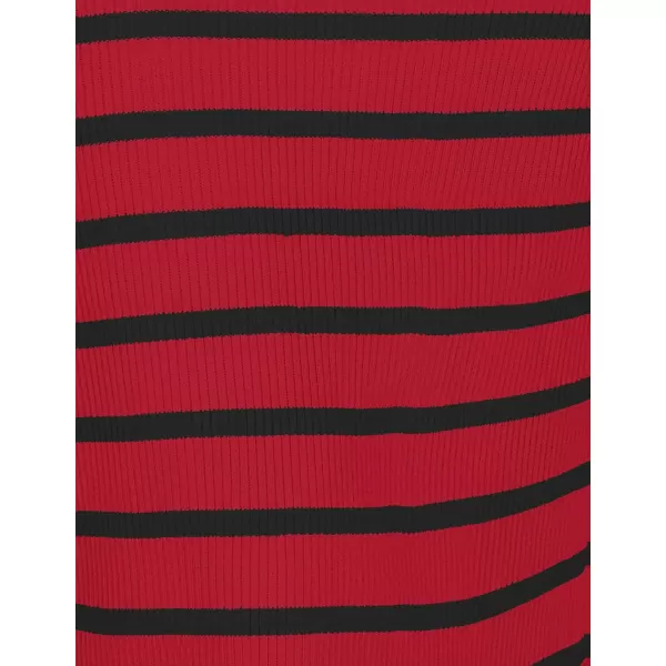 imageZESICA Womens Summer Striped Bodycon Midi Dresses 2024 Casual Sleeveless Scoop Neck Ribbed Knit Beach Vacation Long DressWine
