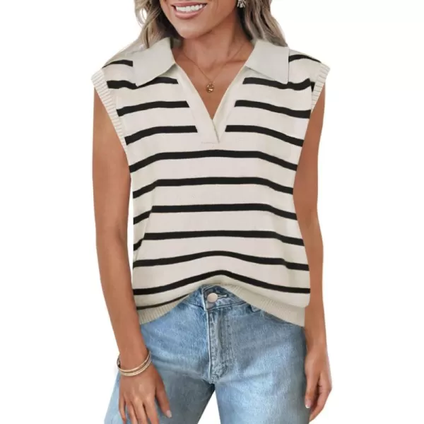 imageZESICA Womens Summer Sweaters Vest 2024 V Neck Cap Sleeve Sleeveless Ribbed Knit Spring Tank TopsWhite