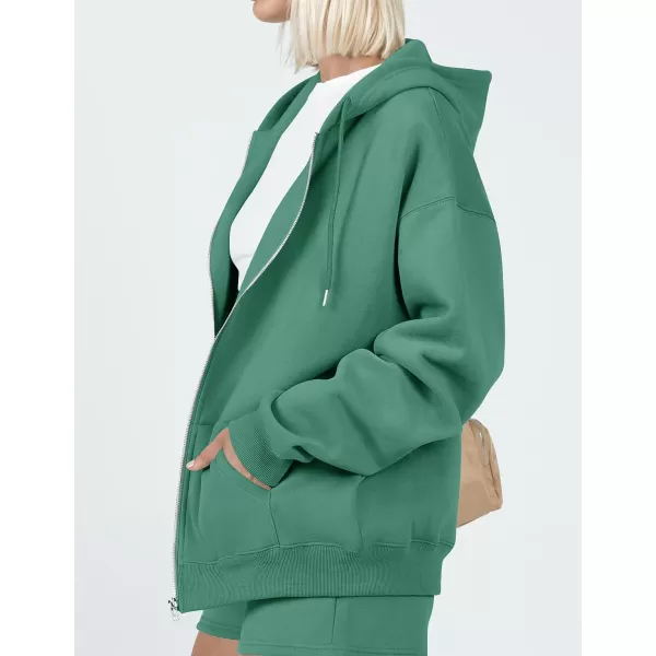 imageZESICA Womens Two Piece Outfits Casual Long Sleeve Zipper Hoodie Tracksuit Sweatsuit Workout Set with PocketsGreygreen