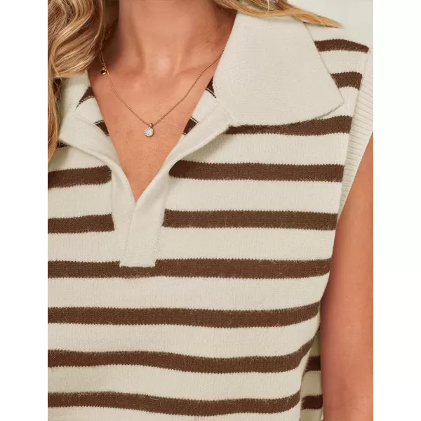 imageZESICA Womens V Neck Striped Tops 2024 Summer Cap Sleeve Sweaters Sleeveless Pullover Spring ClothesApricotLargeApricot