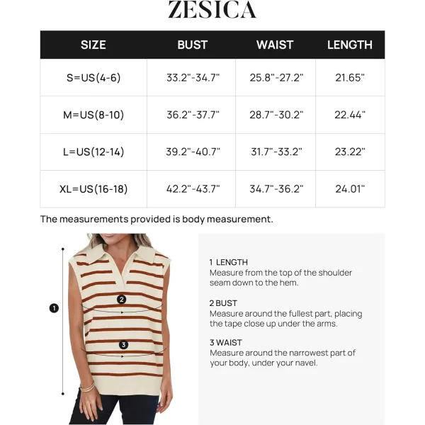 imageZESICA Womens V Neck Striped Tops 2024 Summer Cap Sleeve Sweaters Sleeveless Pullover Spring ClothesApricotLargeRust