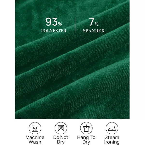 imageZESICA Womens Velvet Maxi Dress Long Puff Sleeve Crew Neck Elastic High Waist Cocktail Party Bridesmaid DressesDark Green