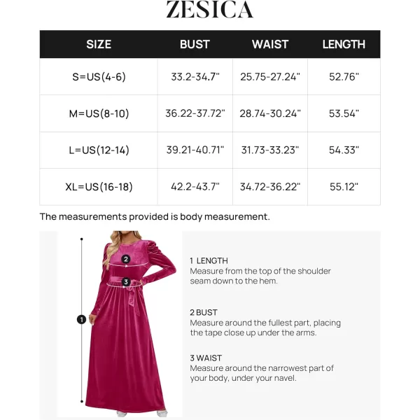 imageZESICA Womens Velvet Maxi Dress Long Puff Sleeve Crew Neck Elastic High Waist Cocktail Party Bridesmaid DressesRose