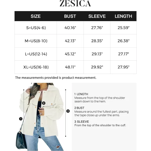 imageZESICA Womens Winter Fuzzy Fleece Jackets Warm Long Sleeve Button Shacket Coat Outwear with PocketsBeige