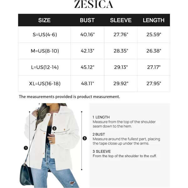 imageZESICA Womens Winter Fuzzy Fleece Jackets Warm Long Sleeve Button Shacket Coat Outwear with PocketsWhite