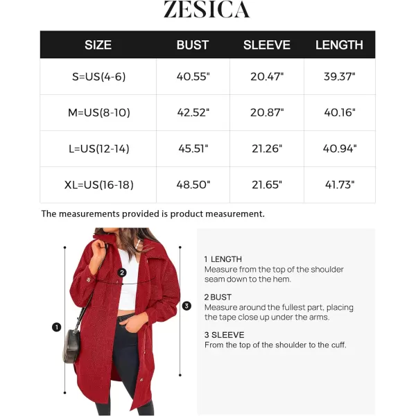 imageZESICA Womens Winter Fuzzy Fleece Lapel Button Down Open Front Faux Fur Long Jacket Coat Outwear with PocketsRedSmallZESICA Womens Winter Fuzzy Fleece Lapel Button Down Open Front Faux Fur Long Jacket Coat Outwear with PocketsRedSmall