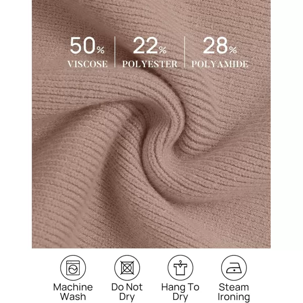 imageZESICA Womens Winter Oversized Sweaters Long Sleeve Color Block Mock Neck Side Slit Comfy Loose Knitted Pullover TopsAlmond