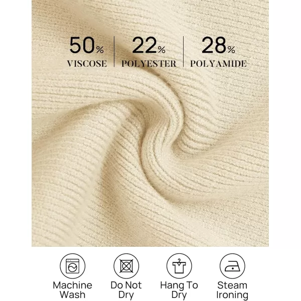 imageZESICA Womens Winter Oversized Sweaters Long Sleeve Color Block Mock Neck Side Slit Comfy Loose Knitted Pullover TopsApricot