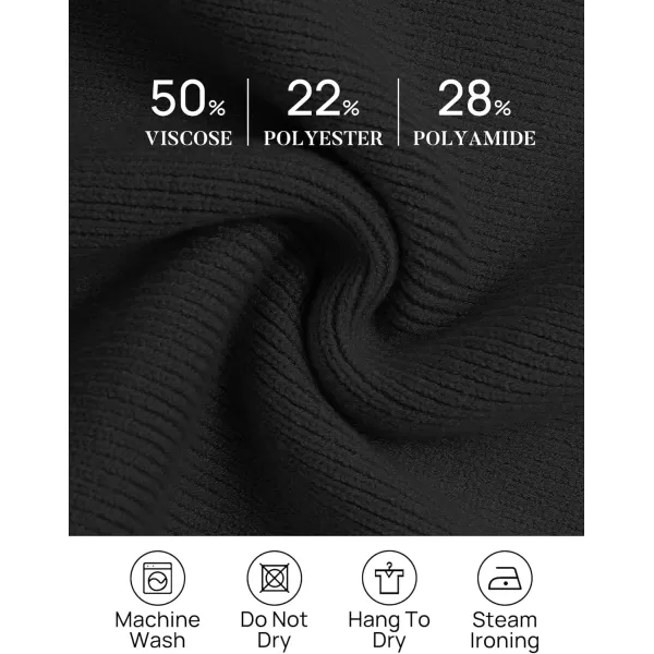 imageZESICA Womens Winter Oversized Sweaters Long Sleeve Color Block Mock Neck Side Slit Comfy Loose Knitted Pullover TopsBlack