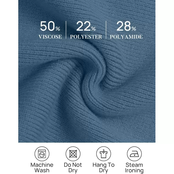 imageZESICA Womens Winter Oversized Sweaters Long Sleeve Color Block Mock Neck Side Slit Comfy Loose Knitted Pullover TopsDark Blue