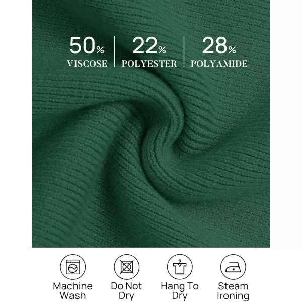imageZESICA Womens Winter Oversized Sweaters Long Sleeve Color Block Mock Neck Side Slit Comfy Loose Knitted Pullover TopsDark Green