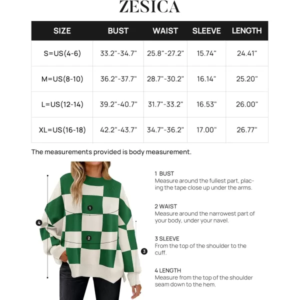 imageZESICA Womens Winter Oversized Sweaters Long Sleeve Color Block Mock Neck Side Slit Comfy Loose Knitted Pullover TopsGreen