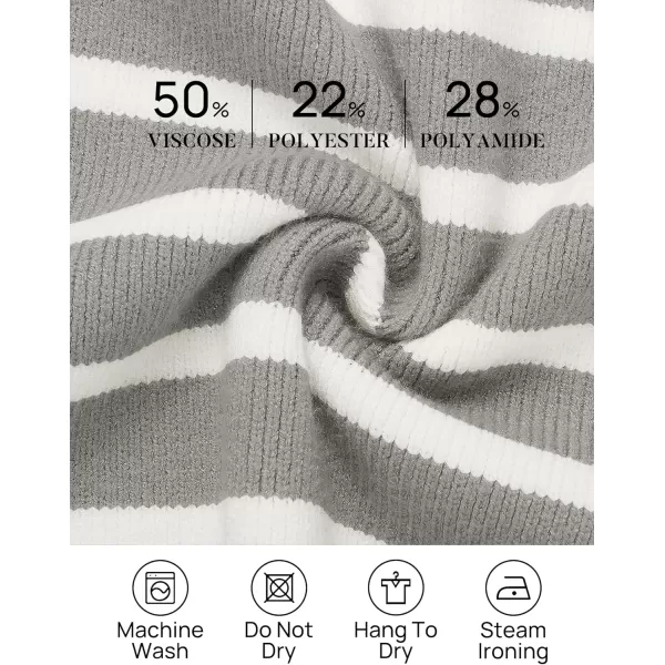 imageZESICA Womens Winter Oversized Sweaters Long Sleeve Color Block Mock Neck Side Slit Comfy Loose Knitted Pullover TopsLight Grey