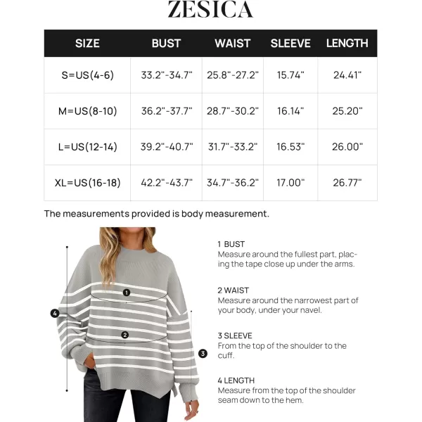imageZESICA Womens Winter Oversized Sweaters Long Sleeve Color Block Mock Neck Side Slit Comfy Loose Knitted Pullover TopsLight Grey