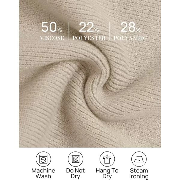 imageZESICA Womens Winter Oversized Sweaters Long Sleeve Color Block Mock Neck Side Slit Comfy Loose Knitted Pullover TopsOatmeal