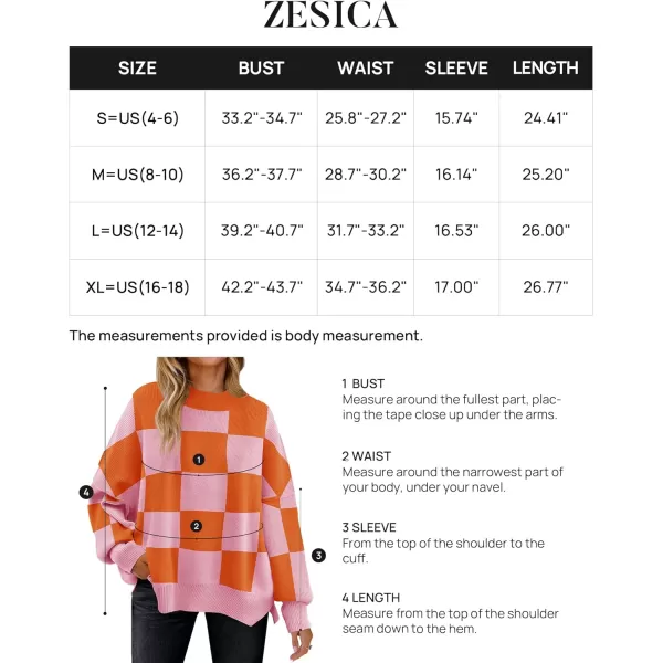 imageZESICA Womens Winter Oversized Sweaters Long Sleeve Color Block Mock Neck Side Slit Comfy Loose Knitted Pullover TopsOrange