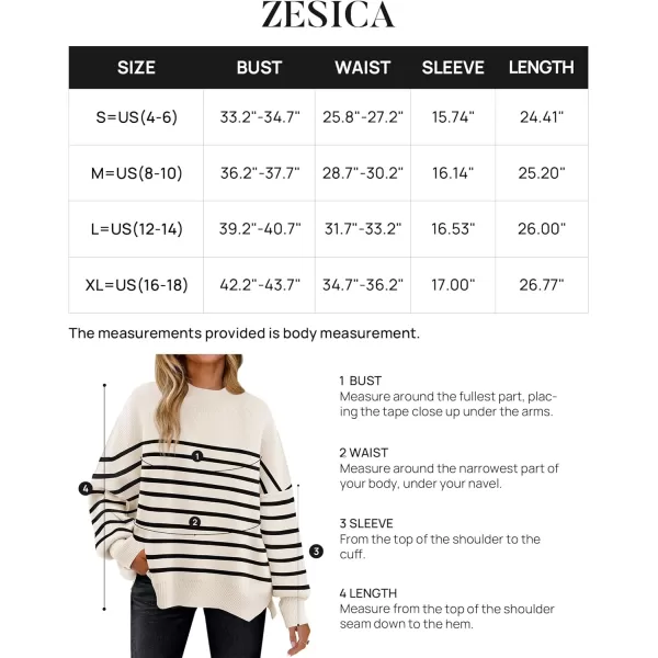 imageZESICA Womens Winter Oversized Sweaters Long Sleeve Color Block Mock Neck Side Slit Comfy Loose Knitted Pullover TopsWhite