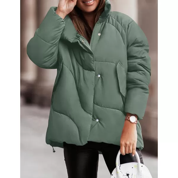 imageZESICA Womens Winter Puffer Jacket Long Sleeve Zip Up Drawstring Quilted Baggy Warm Short Down Coats with PocketsZESICA Womens Winter Puffer Jacket Long Sleeve Zip Up Drawstring Quilted Baggy Warm Short Down Coats with Pockets