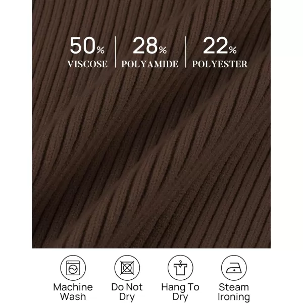 imageZESICA Womens Zip Up Sweater 2023 Long Sleeve V Neck Shirt Fall Ribbed Knit Slim Fitted Casual TopsCoffee