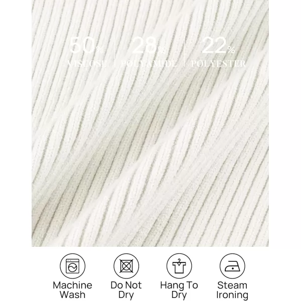 imageZESICA Womens Zip Up Sweater 2023 Long Sleeve V Neck Shirt Fall Ribbed Knit Slim Fitted Casual TopsWhite