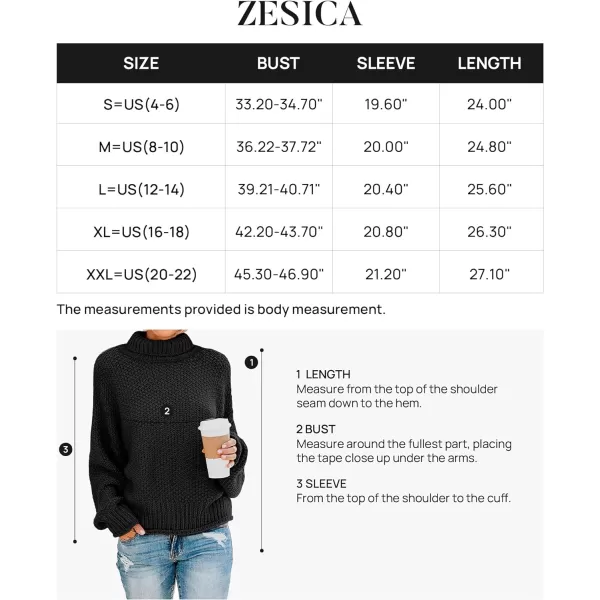 imageZESICAnbspWomens 2024 Fall Long Sleeve Turtleneck Casual Loose Chunky Knitted Pullover Sweater Jumper TopsBlack