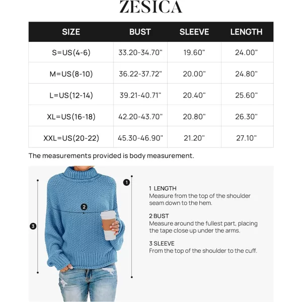 imageZESICAnbspWomens 2024 Fall Long Sleeve Turtleneck Casual Loose Chunky Knitted Pullover Sweater Jumper TopsBlue