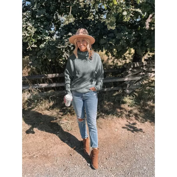 imageZESICAnbspWomens 2024 Fall Long Sleeve Turtleneck Casual Loose Chunky Knitted Pullover Sweater Jumper TopsGrey