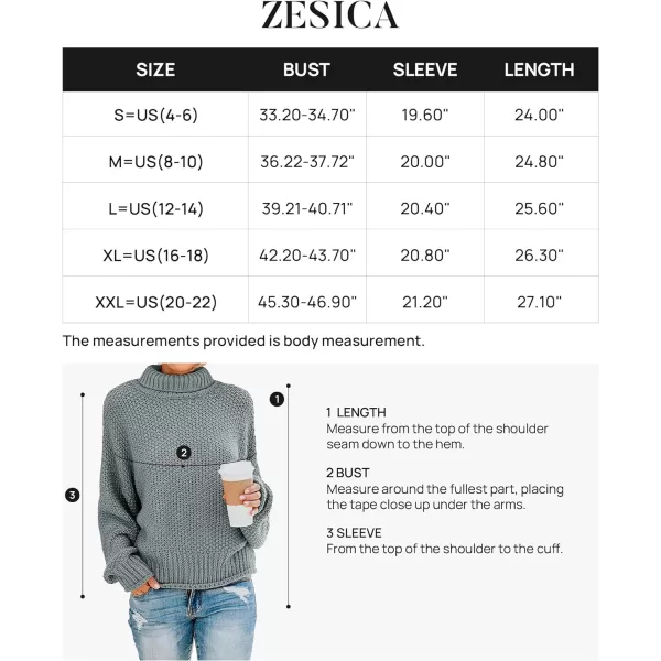 imageZESICAnbspWomens 2024 Fall Long Sleeve Turtleneck Casual Loose Chunky Knitted Pullover Sweater Jumper TopsGrey