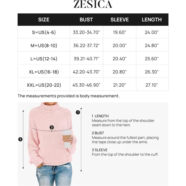 imageZESICAnbspWomens 2024 Fall Long Sleeve Turtleneck Casual Loose Chunky Knitted Pullover Sweater Jumper TopsLightpink