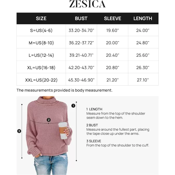 imageZESICAnbspWomens 2024 Fall Long Sleeve Turtleneck Casual Loose Chunky Knitted Pullover Sweater Jumper TopsPink