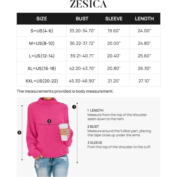 imageZESICAnbspWomens 2024 Fall Long Sleeve Turtleneck Casual Loose Chunky Knitted Pullover Sweater Jumper TopsRose
