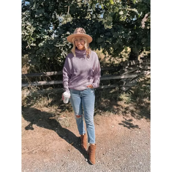 imageZESICAnbspWomens 2024 Fall Long Sleeve Turtleneck Casual Loose Chunky Knitted Pullover Sweater Jumper TopsTaro