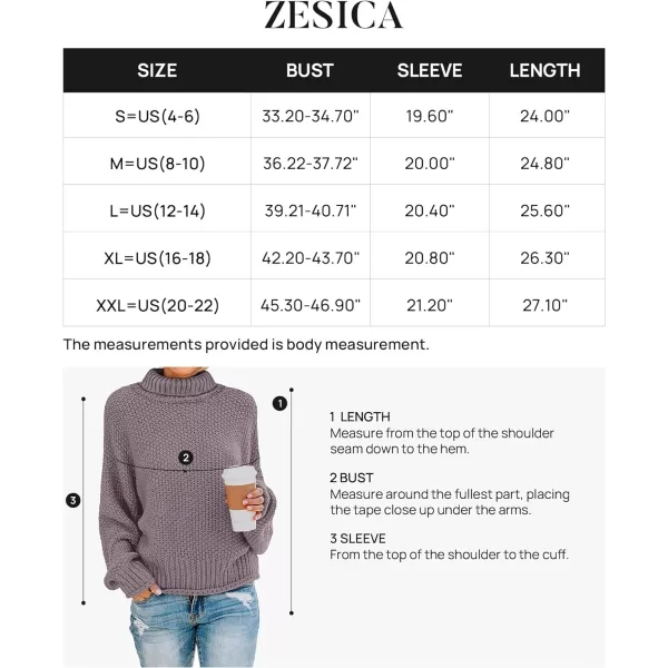 imageZESICAnbspWomens 2024 Fall Long Sleeve Turtleneck Casual Loose Chunky Knitted Pullover Sweater Jumper TopsTaro