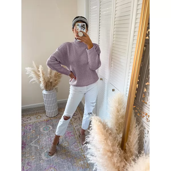 imageZESICAnbspWomens 2024 Fall Long Sleeve Turtleneck Casual Loose Chunky Knitted Pullover Sweater Jumper TopsTaro
