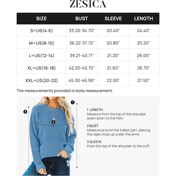 imageZESICAnbspWomens 2024nbspFall Long Sleeve Crew Neck Waffle Knit Casual Loose Oversized Pullover Sweater Jumper TopsBlue